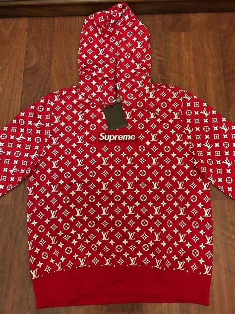 real supreme lv hoodie price|louis vuitton red hooded sweatshirt.